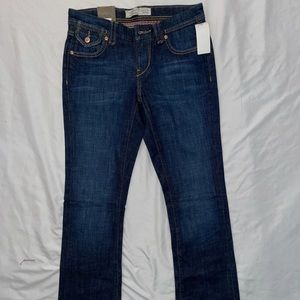 Size 1 mid rise boot cut jeans